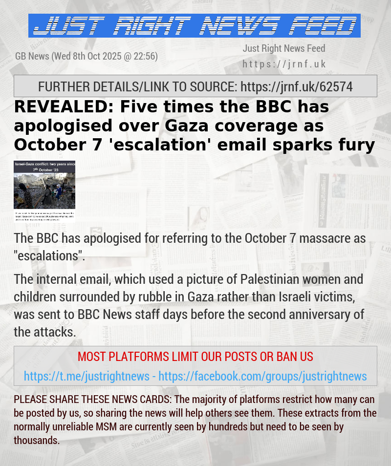 REVEALED: Five times the BBC has apologised over Gaza coverage as October 7 ’escalation’ email sparks fury