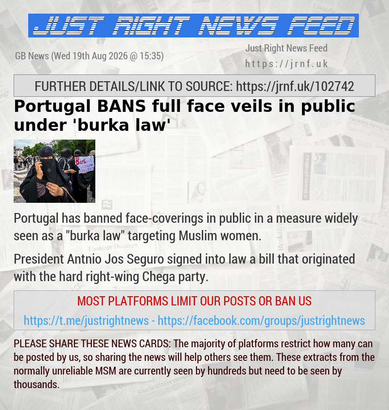 Portugal BANS full—face veils in public under ’burka law’