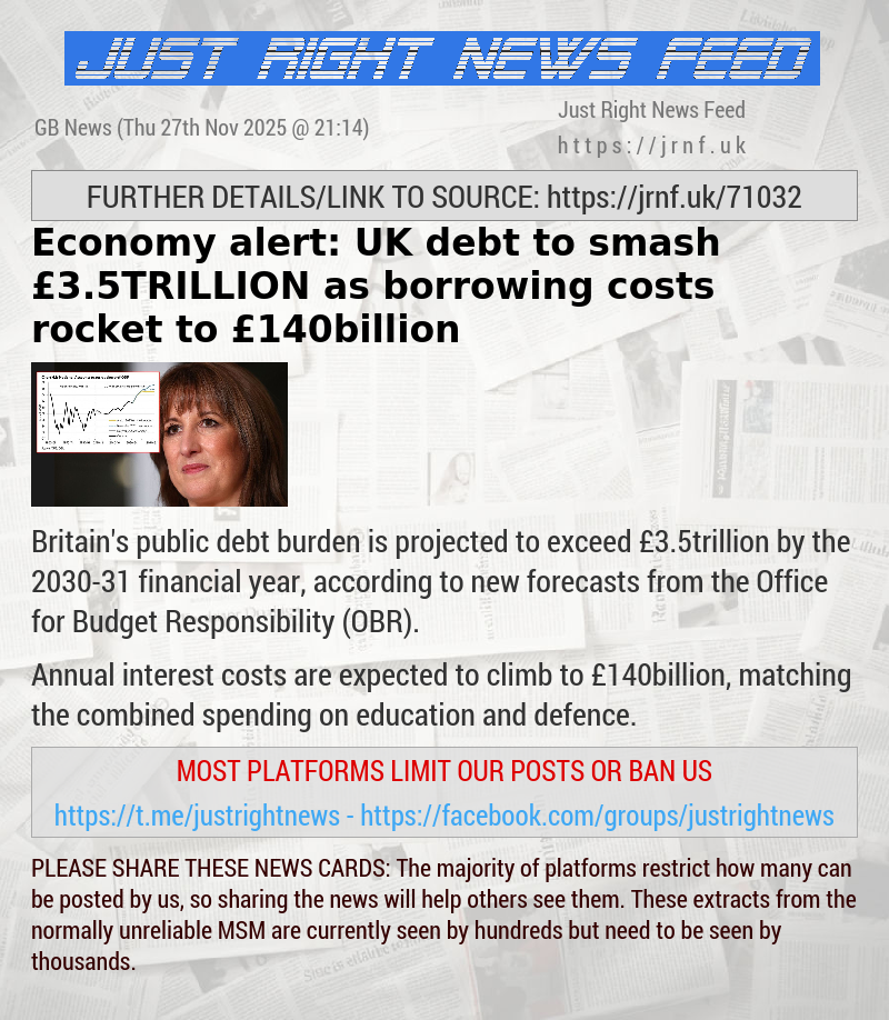 Economy alert: UK debt to smash &pound;3.5TRILLION as borrowing costs rocket to &pound;140billion