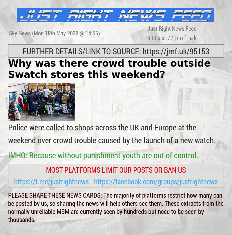 Why was there crowd trouble outside Swatch stores this weekend?