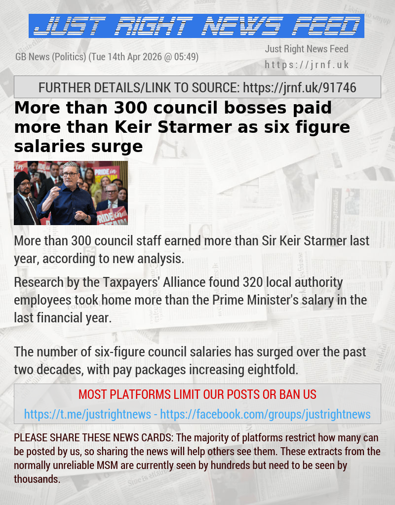 More than 300 council bosses paid more than Keir Starmer as six—figure salaries surge