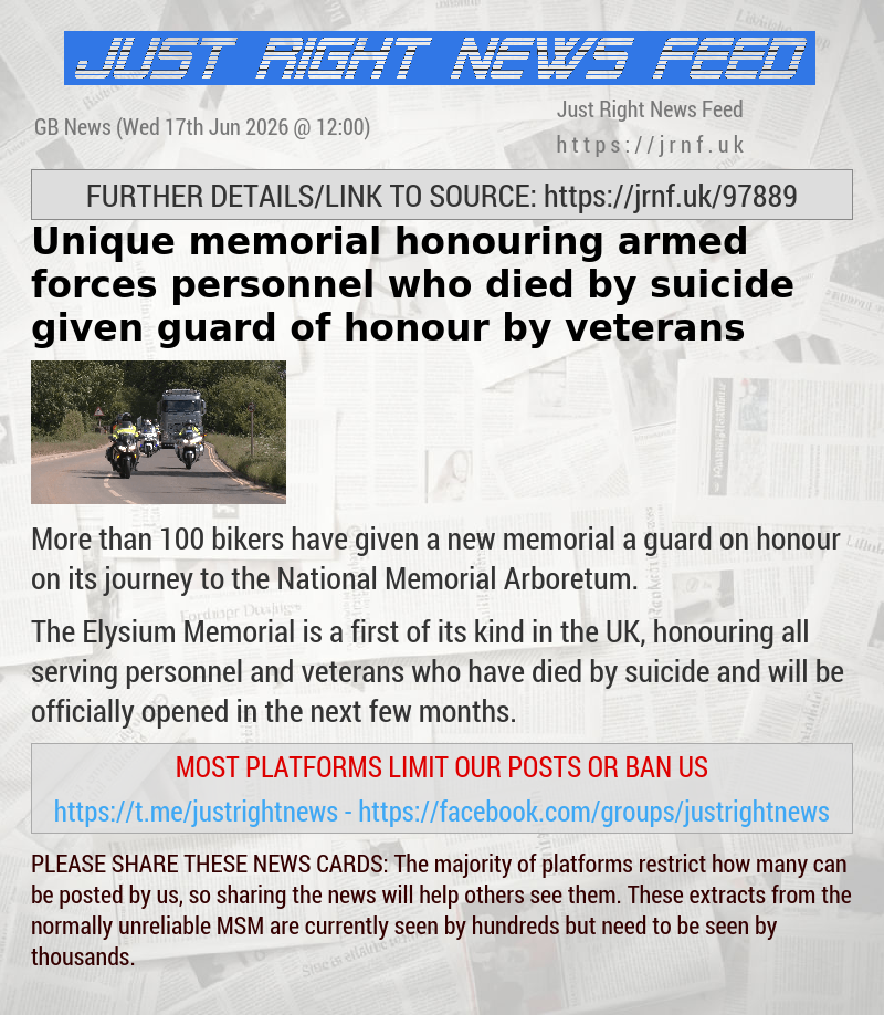 Unique memorial honouring armed forces personnel who died by suicide given guard of honour by veterans