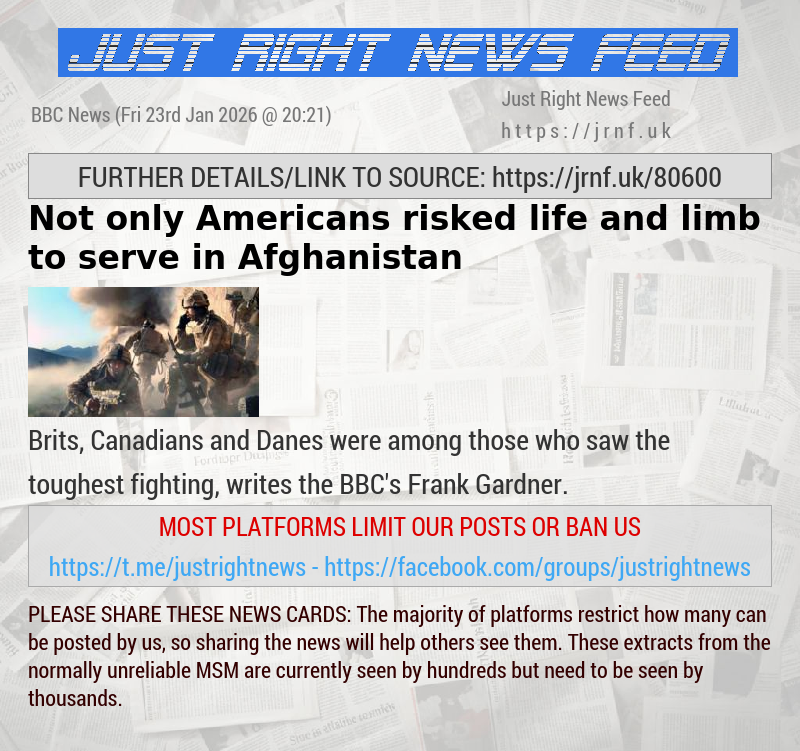 Not only Americans risked life and limb to serve in Afghanistan