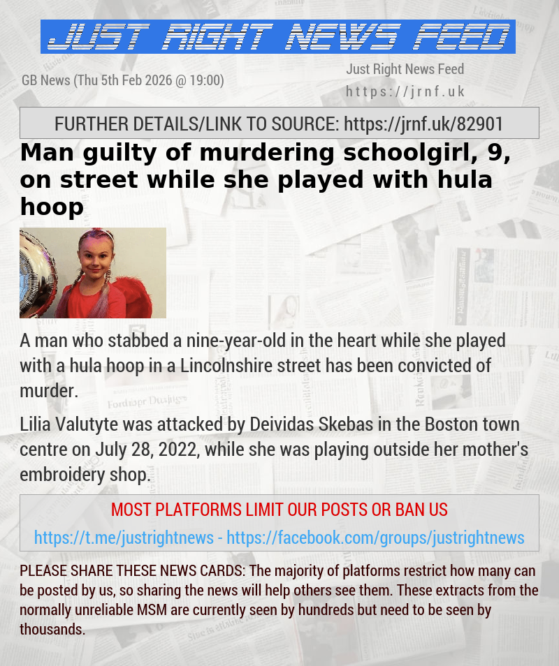 Man guilty of murdering schoolgirl, 9, on street while she played with hula hoop