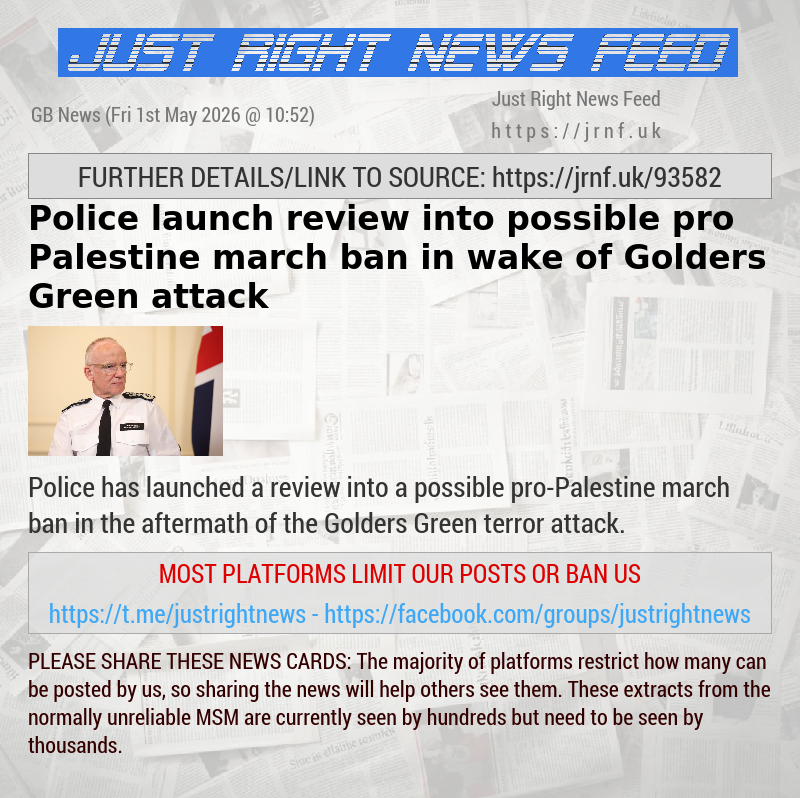 Police launch review into possible pro—Palestine march ban in wake of Golders Green terror attack