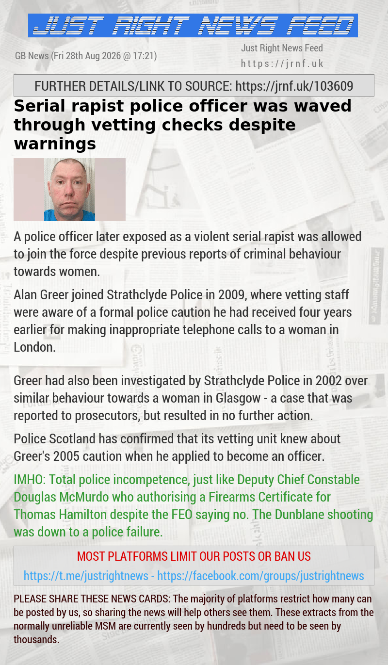 Serial rapist police officer was waved through vetting checks despite warnings