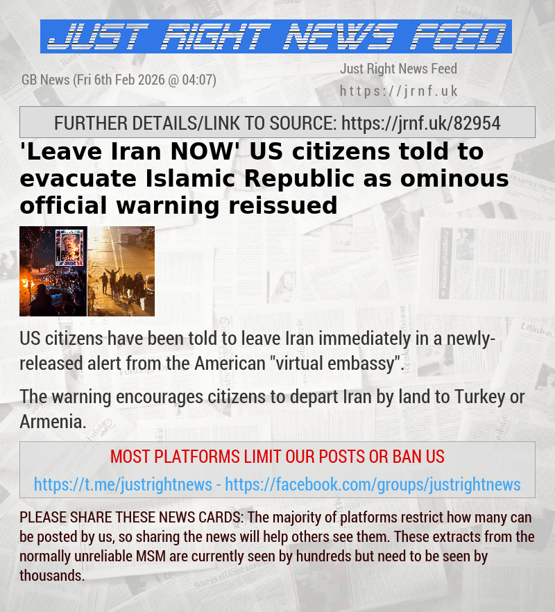 ’Leave Iran NOW’ — US citizens told to evacuate Islamic Republic as ominous official warning reissued