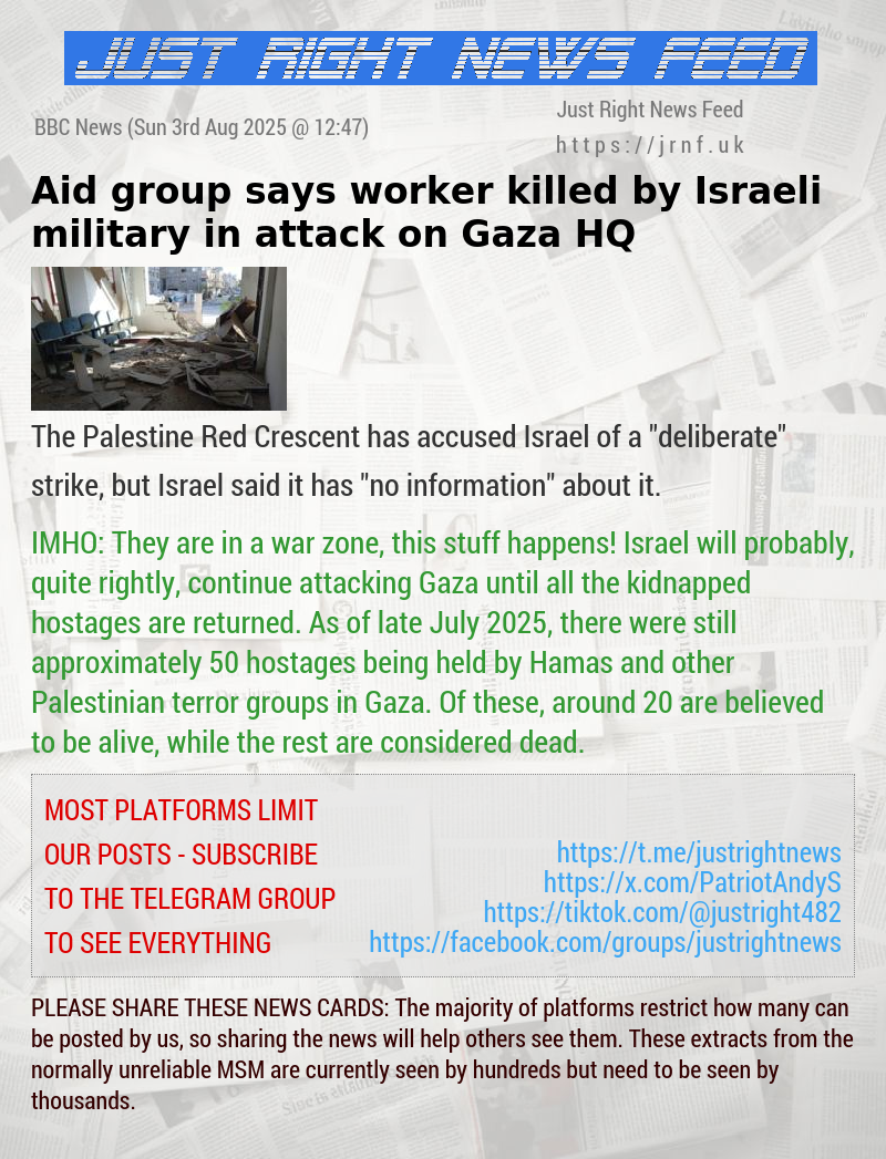 Aid group says worker killed by Israeli military in attack on Gaza HQ