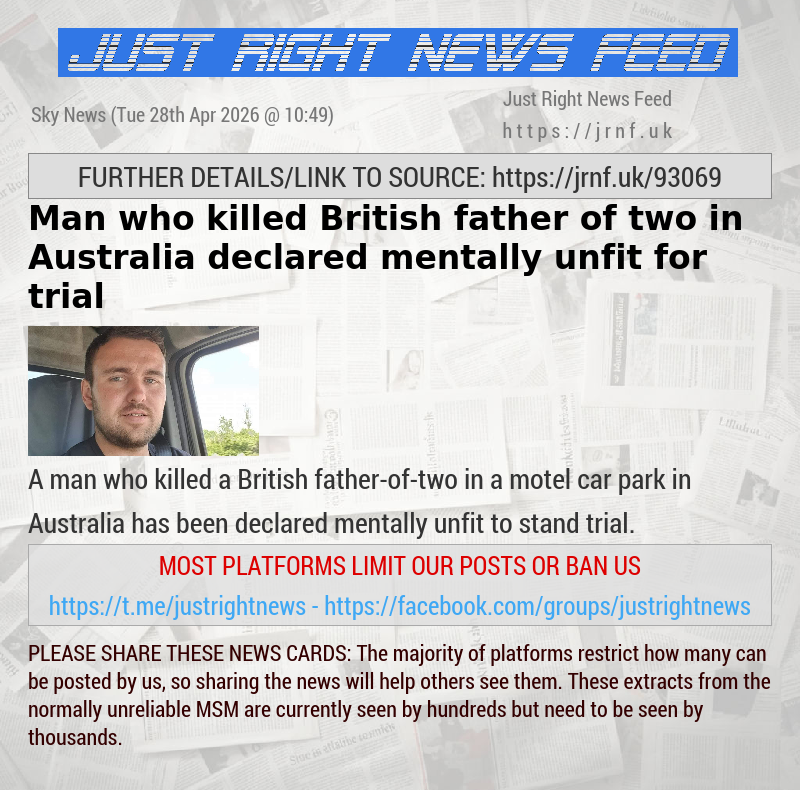 Man who killed British father—of—two in Australia declared mentally unfit for trial
