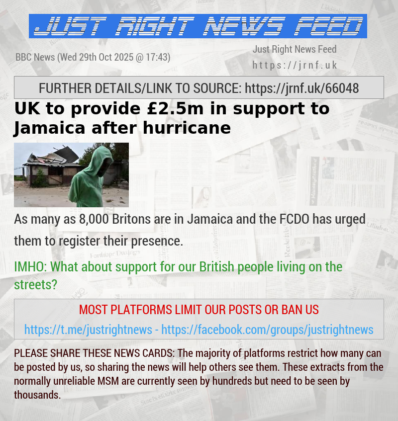 UK to provide £2.5m in support to Jamaica after hurricane