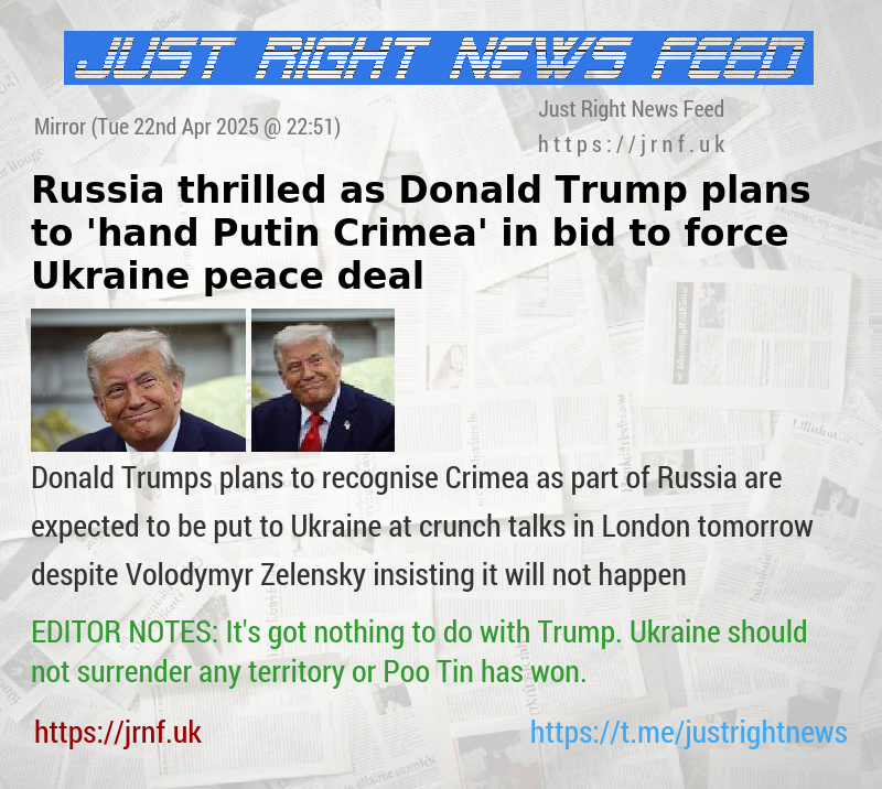 Russia thrilled as Donald Trump plans to ’hand Putin Crimea’ in bid to force Ukraine peace deal