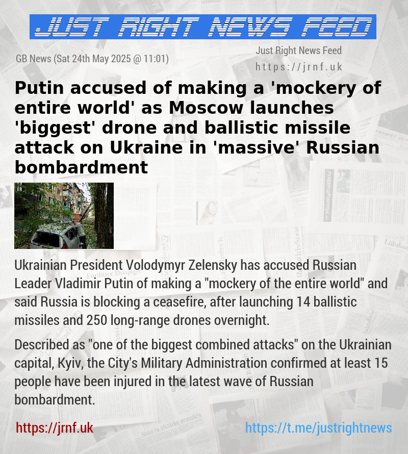 Putin accused of making a ’mockery of entire world’ as Moscow launches ’biggest’ drone and ballistic missile attack on Ukraine in ’massive’ Russian bombardment