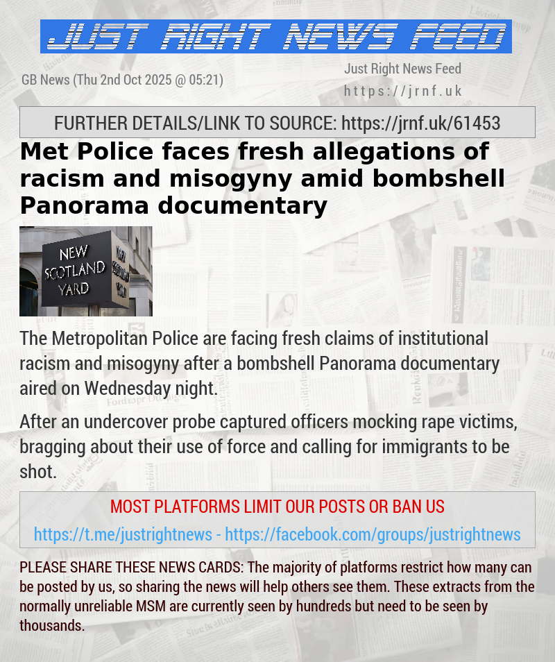 Met Police faces fresh allegations of racism and misogyny amid bombshell Panorama documentary