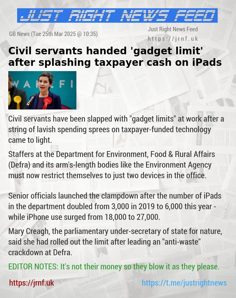 Civil servants handed ’gadget limit’ after splashing taxpayer cash on iPads