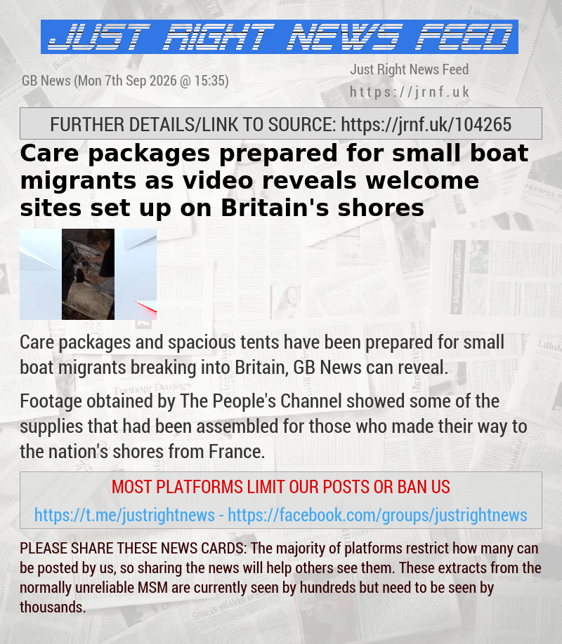 Care packages prepared for small boat migrants as video reveals welcome sites set up on Britain’s shores