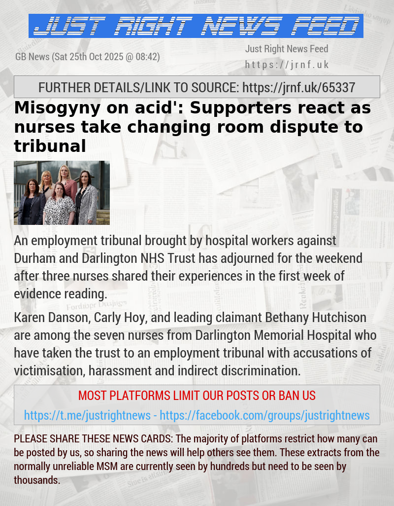 ‘Misogyny on acid’: Supporters react as nurses take changing room dispute to tribunal