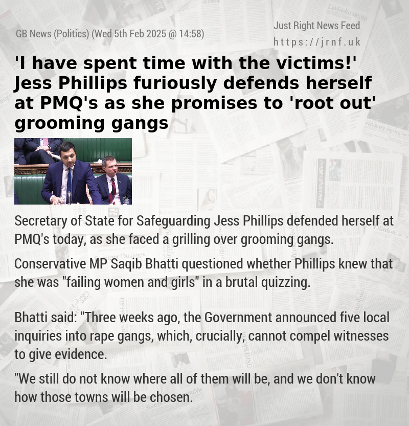 ’I have spent time with the victims!’ Jess Phillips furiously defends herself at PMQ’s as she promises to ’root out’ grooming gangs