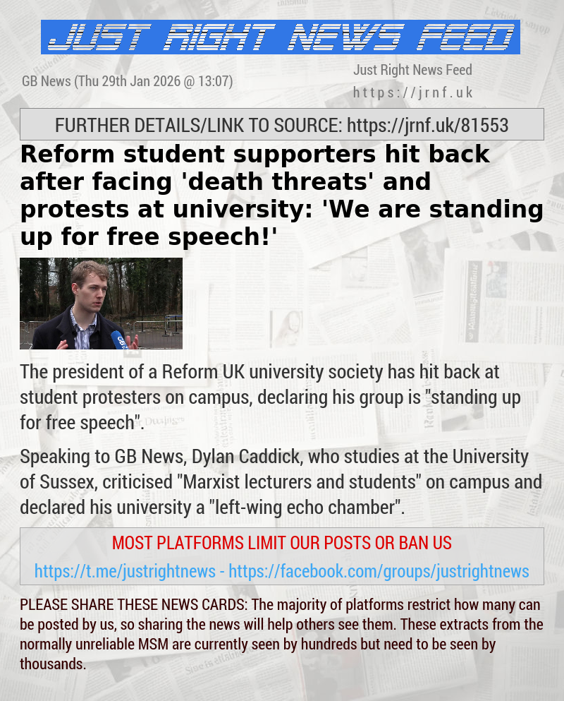 Reform student supporters hit back after facing ’death threats’ and protests at university: ’We are standing up for free speech!’