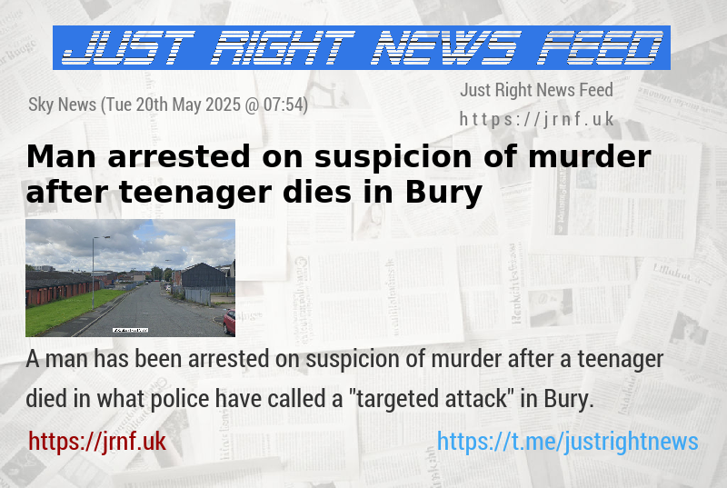 Man arrested on suspicion of murder after teenager dies in Bury