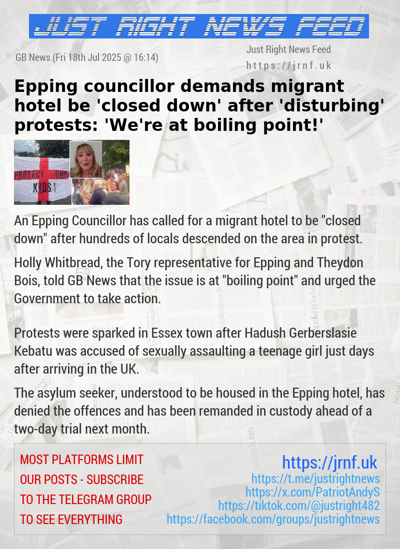 Epping councillor demands migrant hotel be ’closed down’ after ’disturbing’ protests: ’We’re at boiling point!’