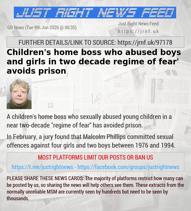 Children’s home boss who abused boys and girls in two—decade ‘regime of fear’ avoids prison