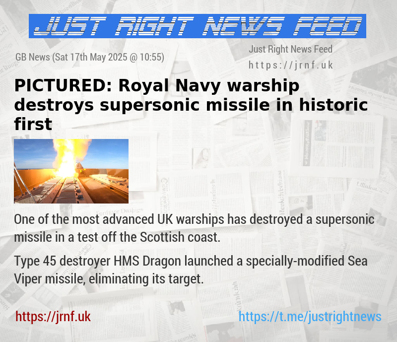 PICTURED: Royal Navy warship destroys supersonic missile in historic first