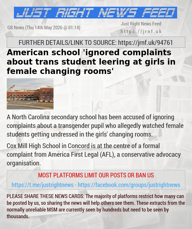 American school ’ignored complaints about trans student leering at girls in female changing rooms’