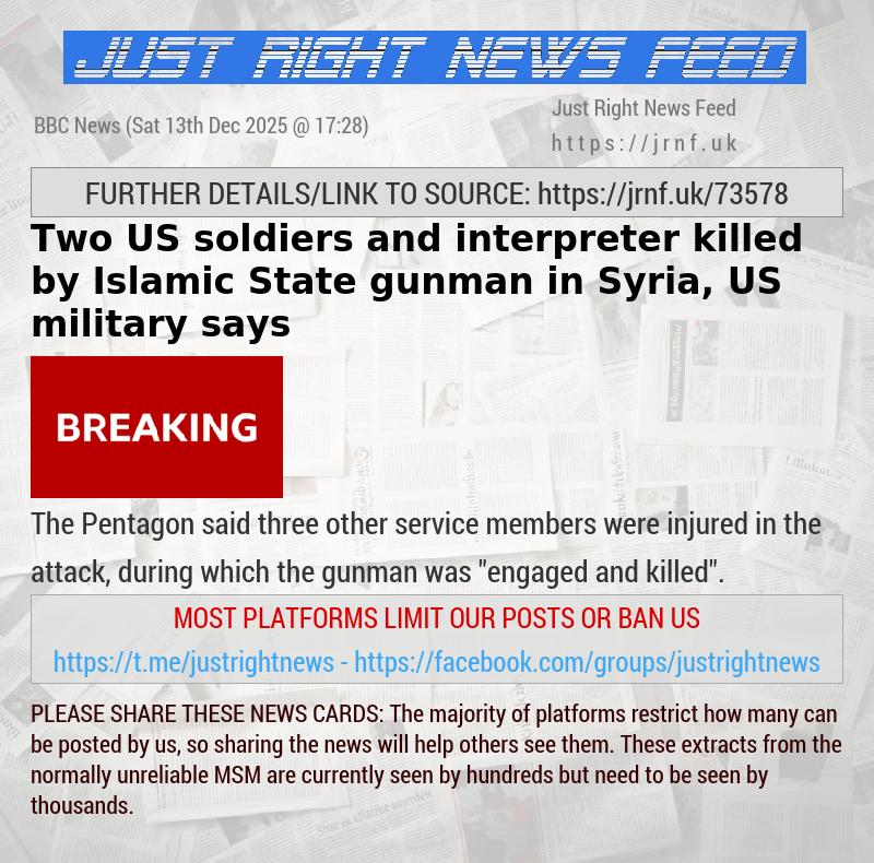 Two US soldiers and interpreter killed by Islamic State gunman in Syria, US military says