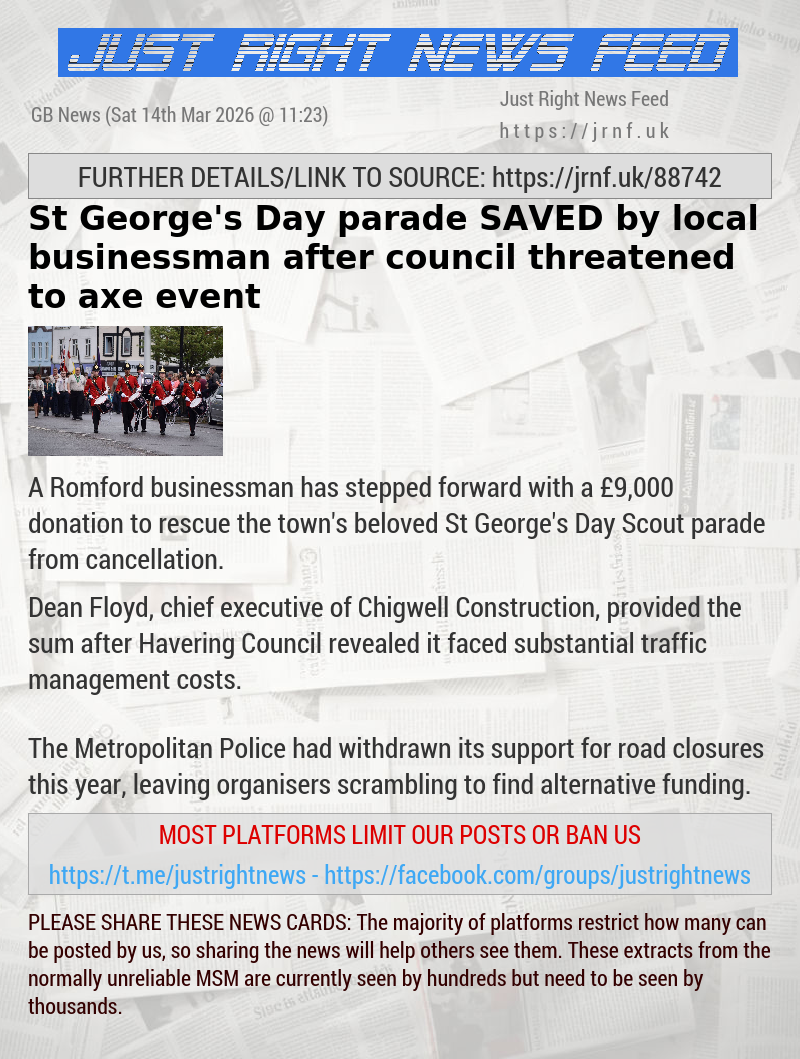 St George’s Day parade SAVED by local businessman after council threatened to axe event