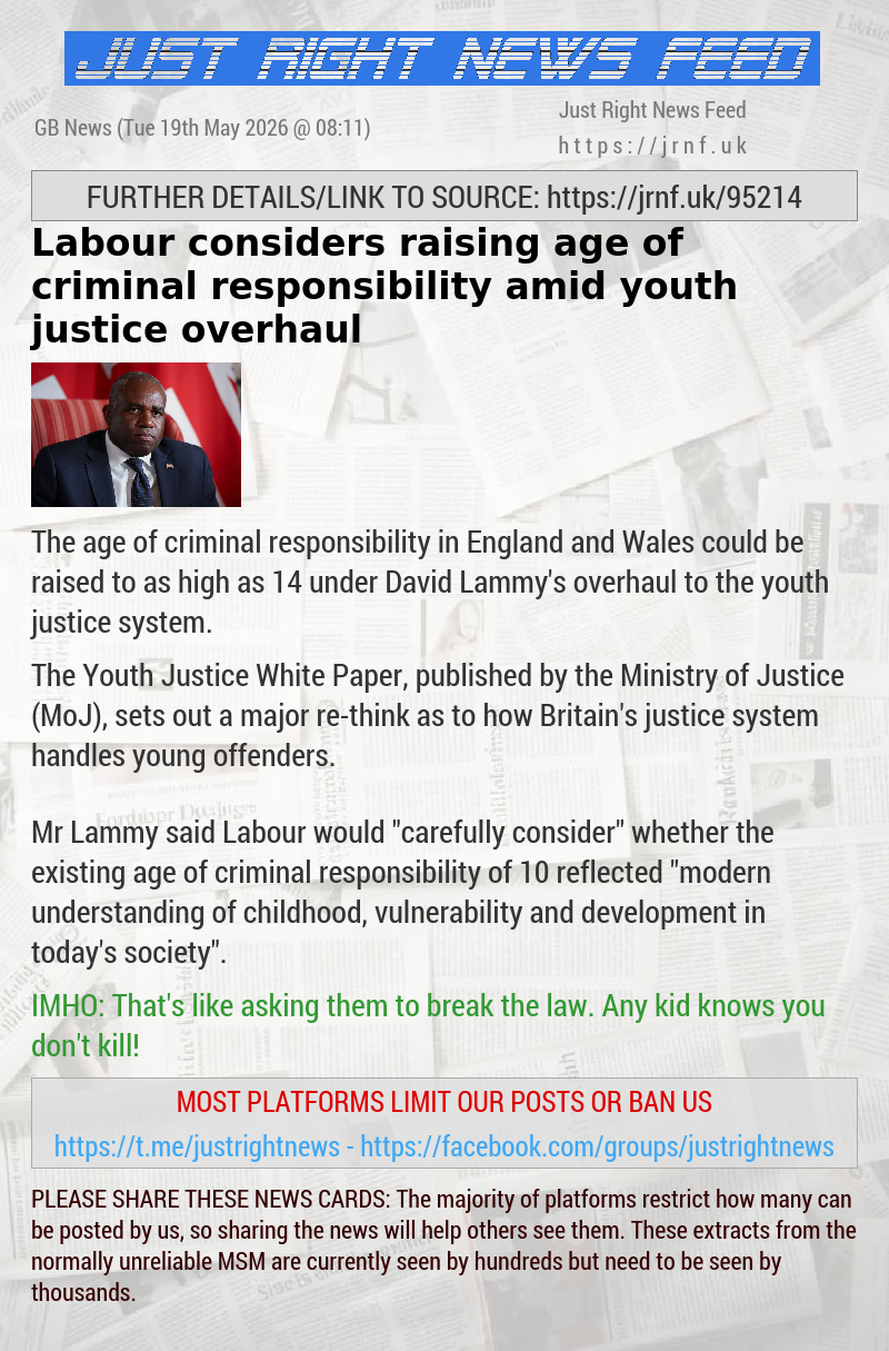 Labour considers raising age of criminal responsibility amid youth justice overhaul