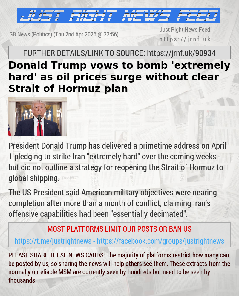 Donald Trump vows to bomb ’extremely hard’ as oil prices surge without clear Strait of Hormuz plan