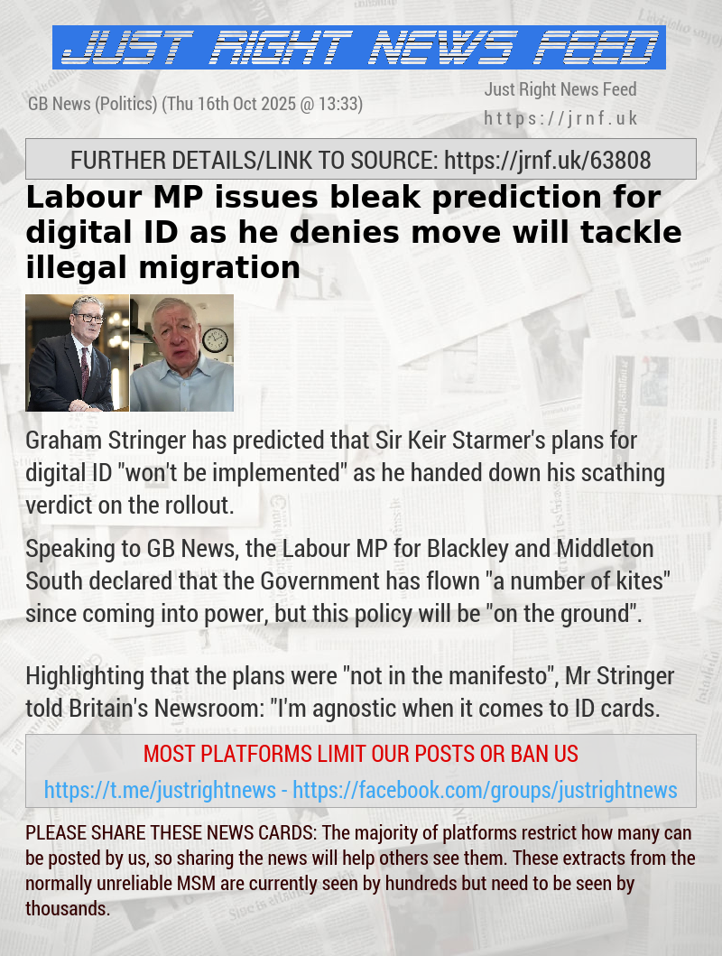 Labour MP issues bleak prediction for digital ID as he denies move will tackle illegal migration