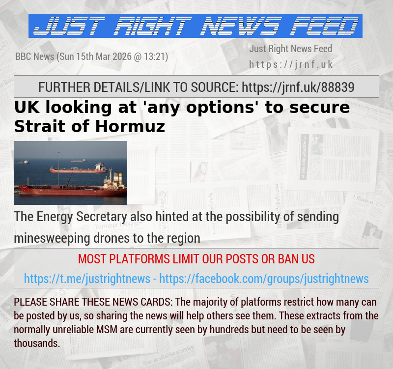 UK looking at ’any options’ to secure Strait of Hormuz