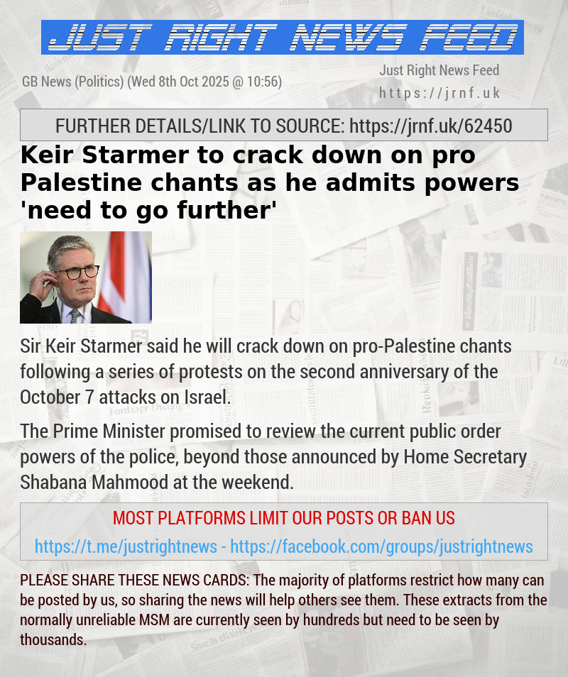 Keir Starmer to crack down on pro—Palestine chants as he admits powers ’need to go further’