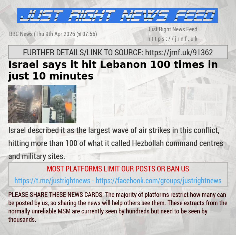 Israel says it hit Lebanon 100 times in just 10 minutes