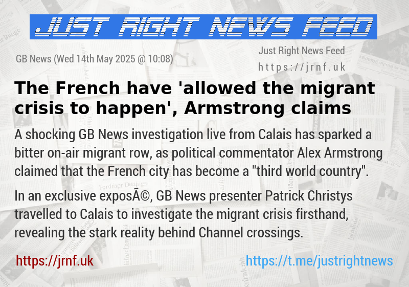 The French have ’allowed the migrant crisis to happen’, Armstrong claims