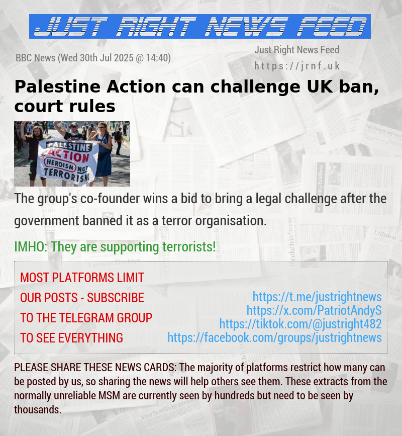 Palestine Action can challenge UK ban, court rules