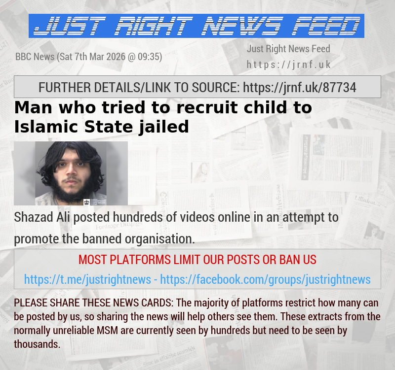 Man who tried to recruit child to Islamic State jailed