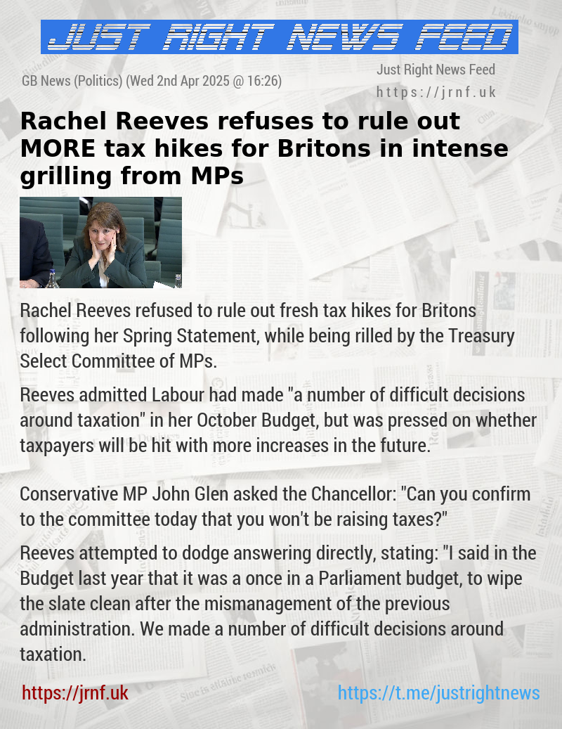 Rachel Reeves refuses to rule out MORE tax hikes for Britons in intense grilling from MPs