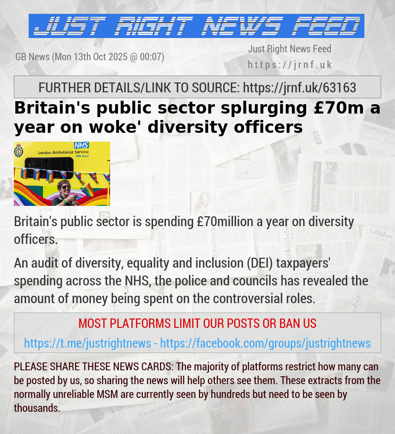 Britain’s public sector splurging £70m a year on ‘woke’ diversity officers