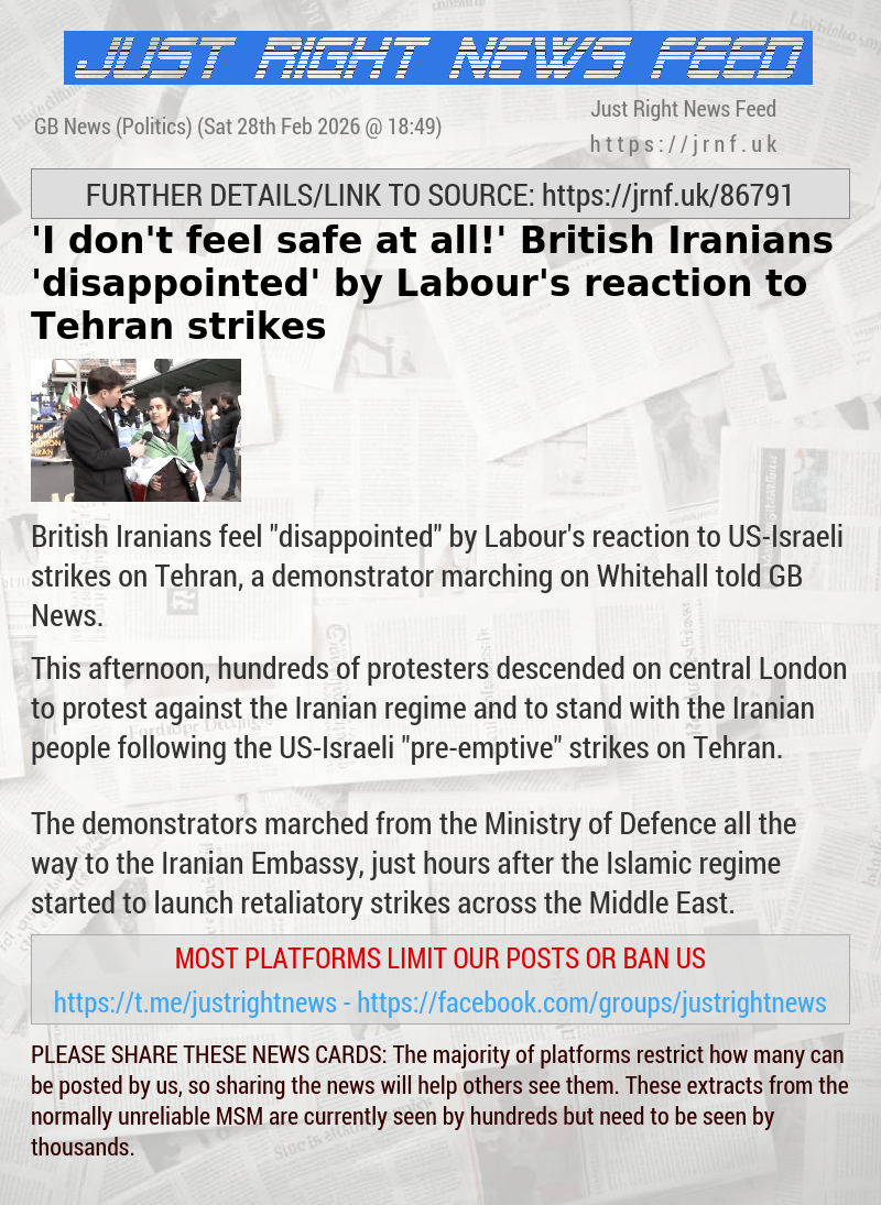 ’I don’t feel safe at all!’ British Iranians ’disappointed’ by Labour’s reaction to Tehran strikes