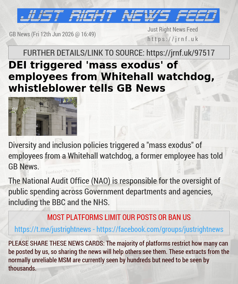 DEI triggered ’mass exodus’ of employees from Whitehall watchdog, whistleblower tells GB News