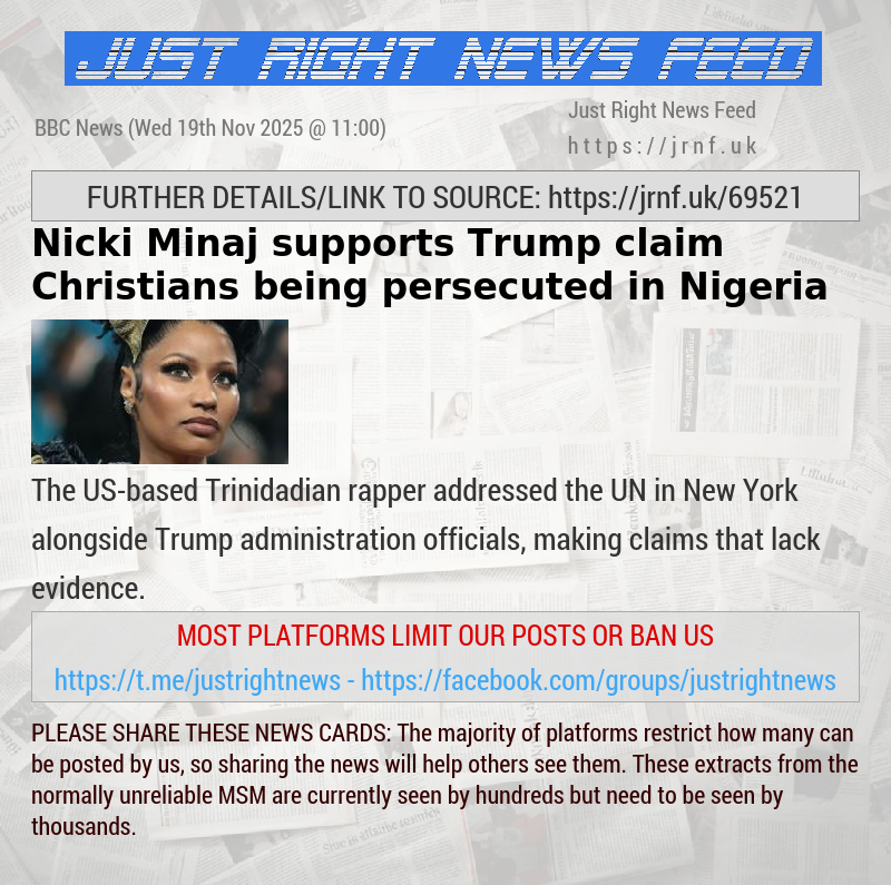 Nicki Minaj supports Trump claim Christians being persecuted in Nigeria