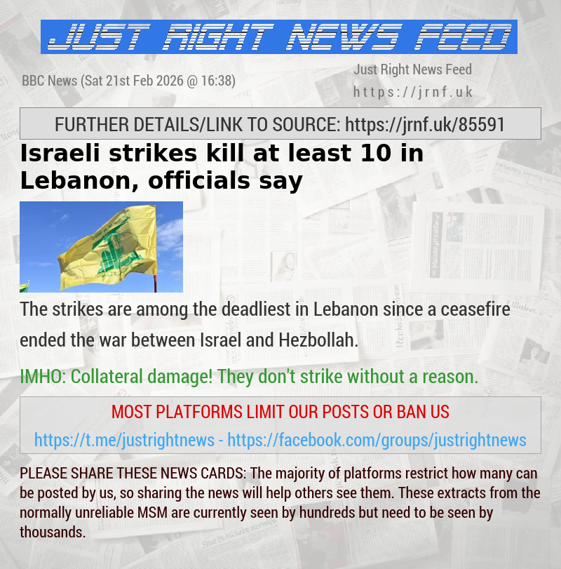 Israeli strikes kill at least 10 in Lebanon, officials say