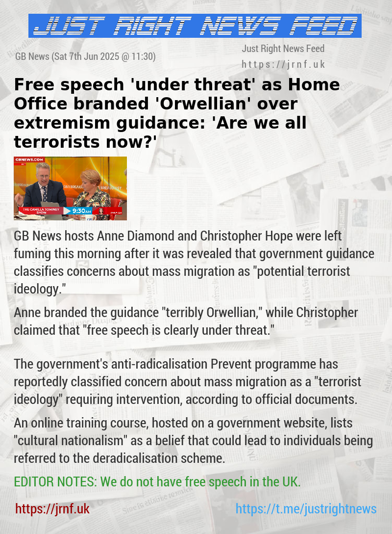 Free speech ‘under threat’ as Home Office branded ‘Orwellian’ over extremism guidance: ’Are we all terrorists now?’
