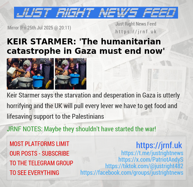 KEIR STARMER: ’The humanitarian catastrophe in Gaza must end now’