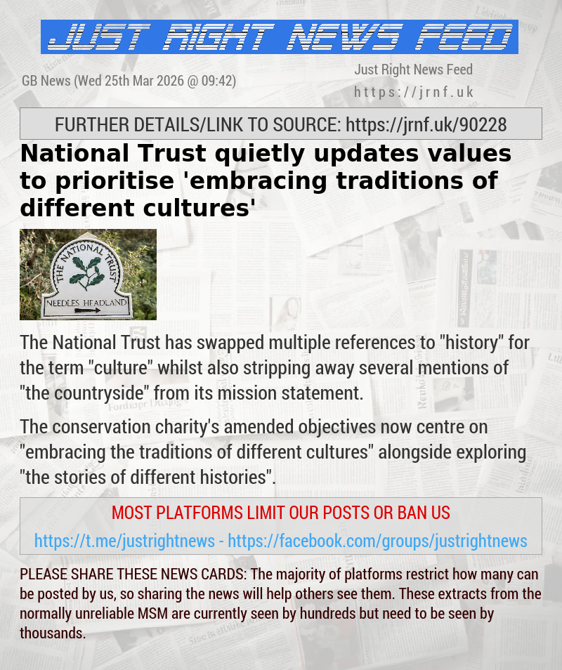National Trust quietly updates values to prioritise ’embracing traditions of different cultures’
