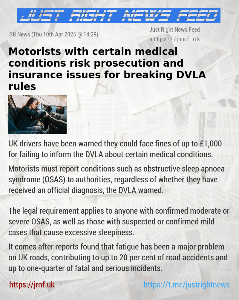 Motorists with certain medical conditions risk prosecution and insurance issues for breaking DVLA rules