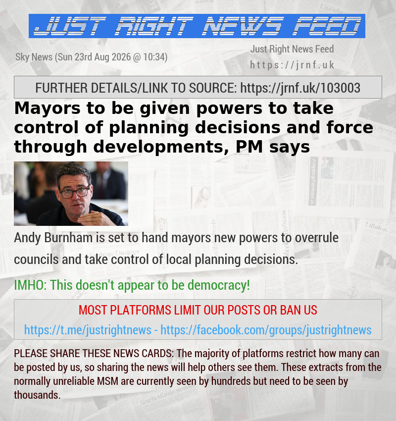 Mayors to be given powers to take control of planning decisions and force through developments, PM says