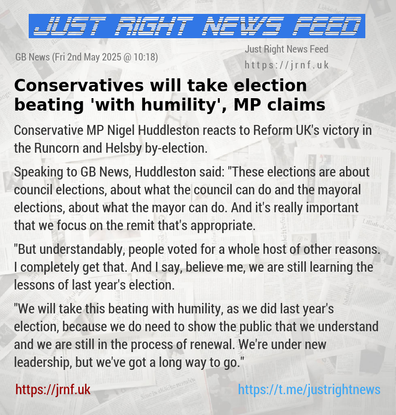 Conservatives will take election beating ’with humility’, MP claims